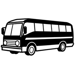A  bus with bold lines and clear details illustration