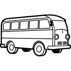 A  bus with bold lines and clear details illustration