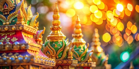 Obraz premium Laotian Symbol Bokeh Background: Spiritual & Cultural Heritage Photography
