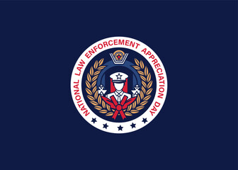 Vector designs celebrating USA National Day, Freedom Day, and Law Enforcement Day, flags, symbols of liberty, police badges, fireworks, and patriotic themes. Perfect for social media and posters