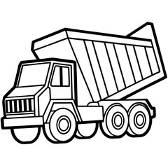 A dump truck trailer silhouette vector illustration