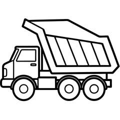 A dump truck trailer silhouette vector illustration