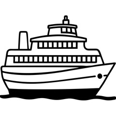 Obraz premium Vector ferry isolated ship illustration