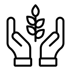 Community Garden Vector Line Icon Design