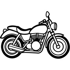 Fototapeta premium A motorbike vector illustration black line art in white background