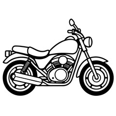 Fototapeta premium A motorbike vector illustration black line art in white background