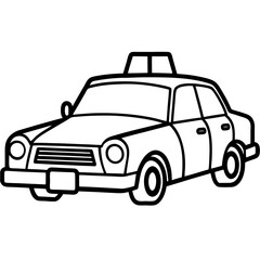 Taxi car line icon vector illustration