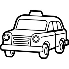 Taxi car line icon vector illustration