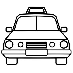 Taxi car line icon vector illustration
