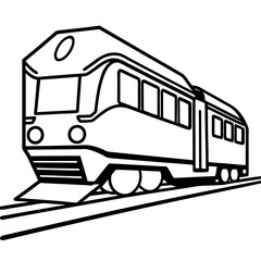 Train vector illustration logo icon line art 
