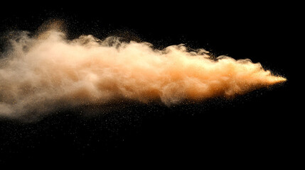 Orange Dust Cloud Explosion: Abstract Nature Photography, Fiery Sandstorm Texture Background