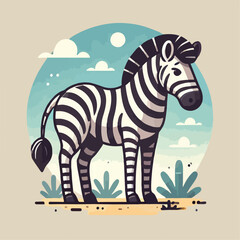 Fototapeta premium zebra cartoon illustration