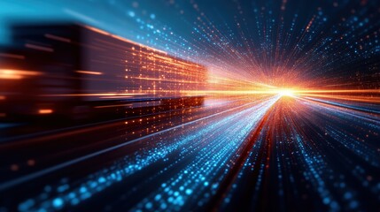 Dynamic Train Journey Through Illuminated Tunnel with Radiant Lights Creating a Thrilling Urban Travel Experience