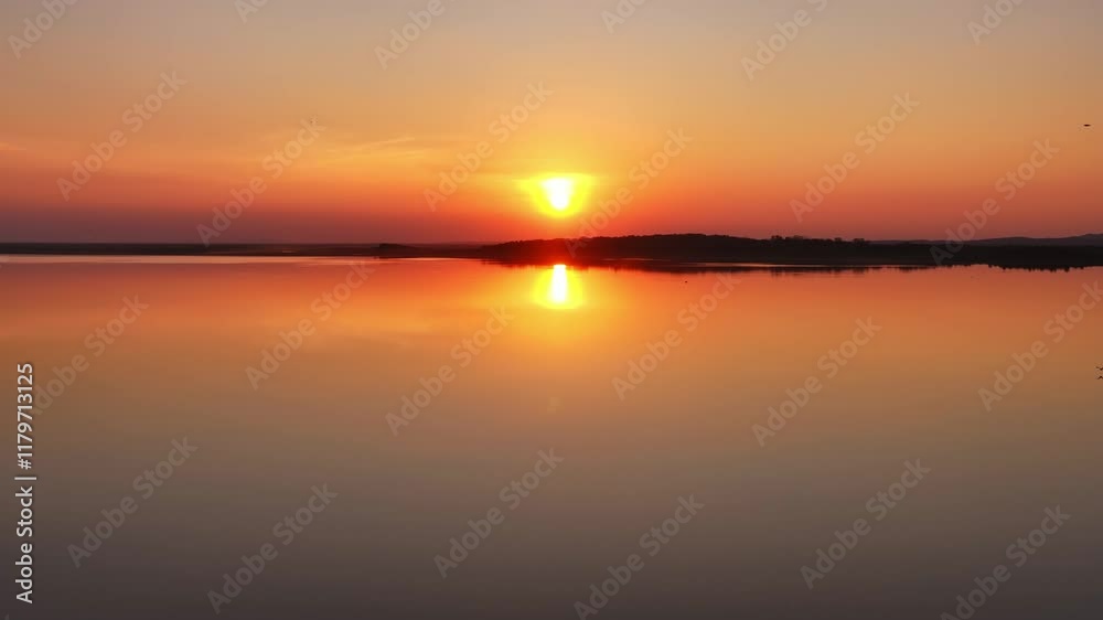 Canvas Prints Ecological wetland, lake sunset