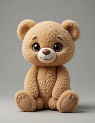 Obraz premium 3D Character Animation. The charming teddy bear, a delightful companion that radiates warmth and comfort. 