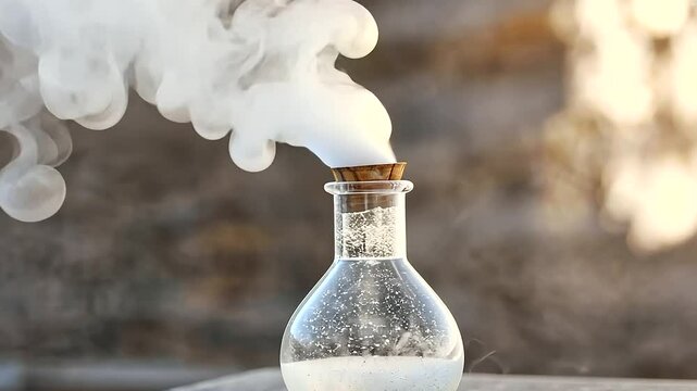 Bubbling Flask with Cooling Coil and Escaping Gas