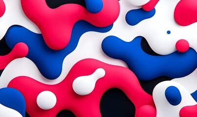 Abstract Harmony, a vibrant interplay of swirling blini shapes, intricate patterns, and bold colors evoke a sense of dynamic movement and creativity.