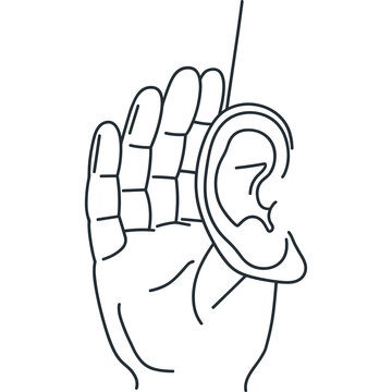 recommend clip art: ear line art.  hearing line drawing