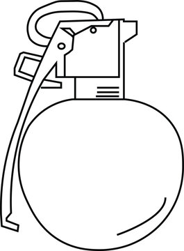 black outline grenade clip art preview