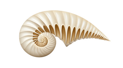 Obraz premium Intricate Spiral Pattern of a Nautilus Shell with Smooth Curved Lines and Soft Cream Coloration