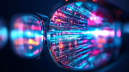 Abstract 3D Background: Digital Code Flow