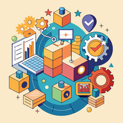 Obraz premium Product Concept Vector Illustration 