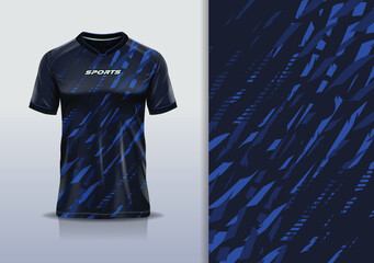 Sport jersey template mockup texture grunge rustic abstract vector design for football soccer, racing, running, e sports, blue black color © Nimpuna O