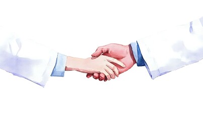 Compassionate Care, a watercolor depiction of a doctor reaching out with empathy, symbolizing hope and healing in a vibrant healthcare setting.