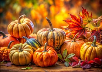 Long Exposure Fall Pumpkins Coloring Page Design, Autumn Harvest, Kids Activity
