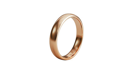Elegant and Sleek Gold Wedding Band on a Transparent Background for Engagement and Bridal Jewelry Displays