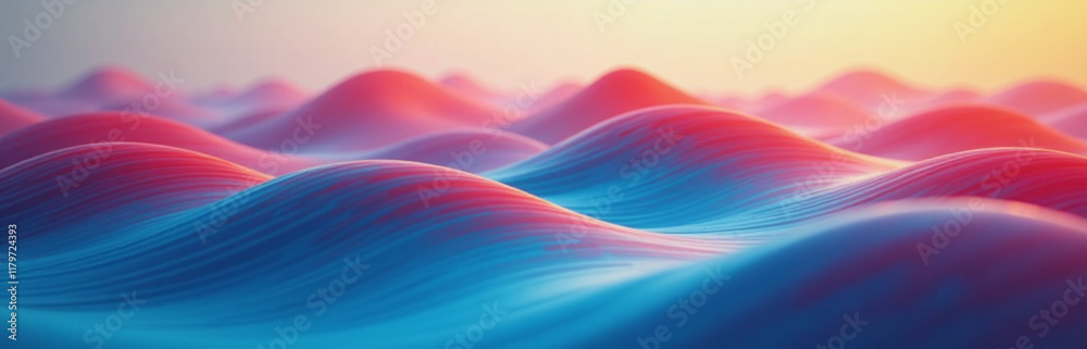 Poster A Blurred, Colorful, Abstract Wave Pattern With Geometric Curves Creating A Visually Striking Design Effect Overall. 00003