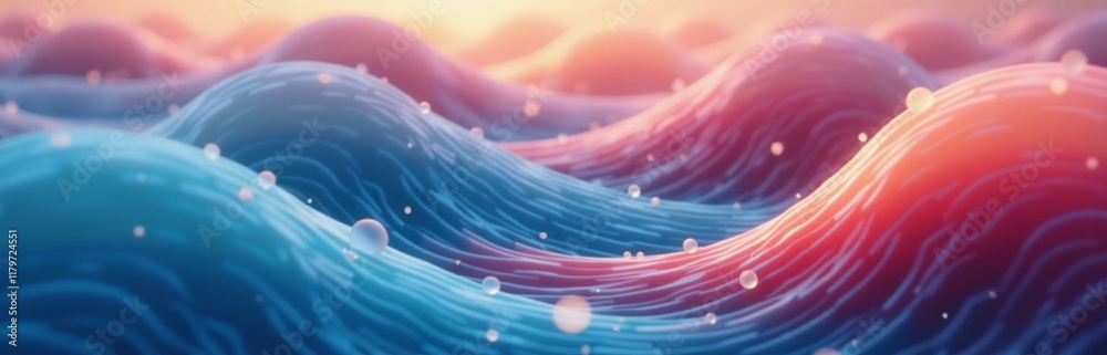 Poster A Blurred, Colorful, Abstract Wave Pattern With Geometric Curves Creating A Visually Striking Design Effect Overall. 00001