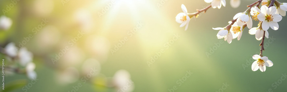 Aufkleber A Blurred Spring Nature Background With A Subtle Web Banner Design Allowing Space For Textual Elements To Be Placed Freely. 00003