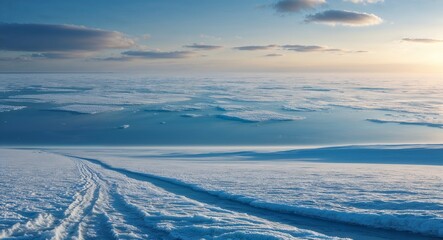 Obraz premium A vast frozen tundra stretching across miles of isolated wilderness