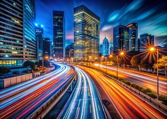 Long Exposure Light Trails Cityscape Night Photography