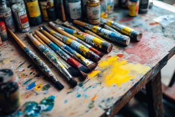 Obraz premium various art supplies spread out