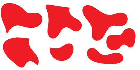 Fototapeta premium Blob shapes colorful collection vector design elements isolated. Abstract stains shape vector set