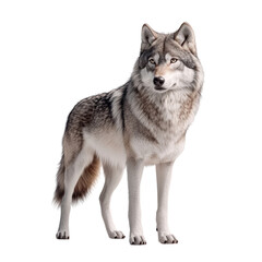 Majestic Wolf Standing Proudly in a Natural Forest Environment Under Soft Sunlight