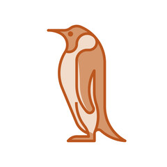 Antarctica: Emperor Penguin (filled outline icon)