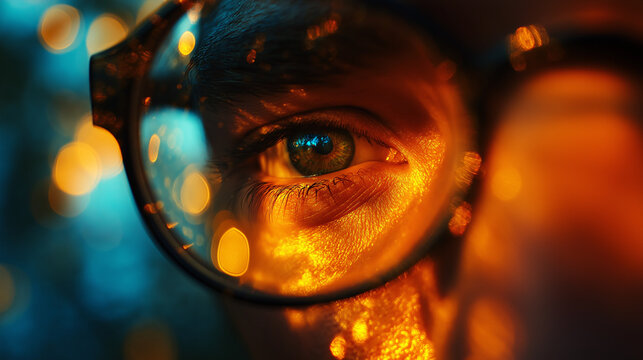 Play with lighting to highlight lens reflections and frame textures.