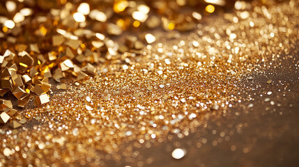 Set of Abstract shiny gold glitter design element. For New Year, Merry Christmas greeting card design