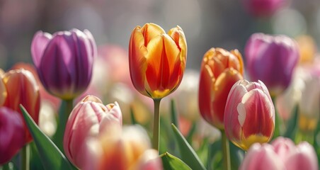 Fototapeta premium fondo primaveral con flor de tulipán