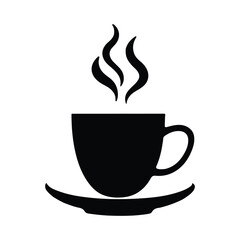 Elegant Coffee Cup Illustration for Branding,Blue Coffee Cup with Steam Flat Vector Illustration