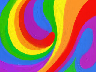 Colorful background for LGBT Pride Month. Stylized rainbow with oil paint imitation. Colors of LGBT flag