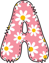 Cute Daisy Alphabet A