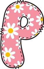 Cute Daisy Alphabet P