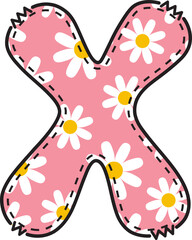 Cute Daisy Alphabet X