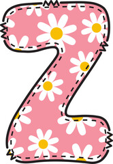 Cute Daisy Alphabet Z