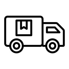 Lorry Vector Line Icon Design