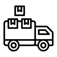 Truck Vector Line Icon Design